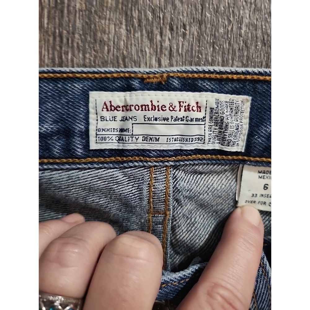 Abercrombie & Fitch Med Wash Women's Jeans 6R W30 L33 Bootcut Boy Slouch - Picture 3 of 9